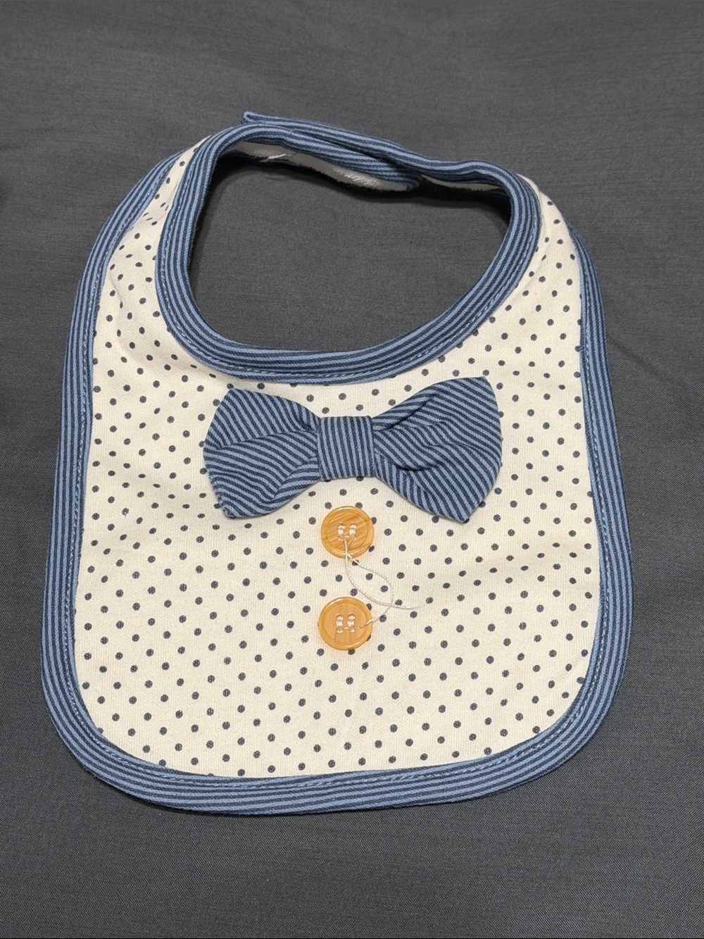 Striped Blue Bowtie Polka Dot Baby Bib - Kids Accessories